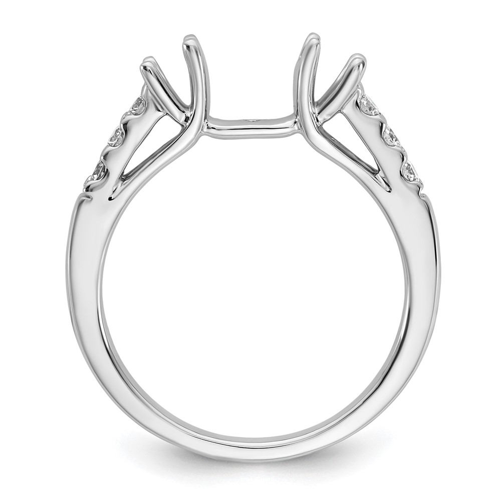14k White Gold 1/5 carat Lab Grown Diamond VS/SI+ G+ Semi Mount Peg Set Engagement Ring (RM3031E-P/048-7WLG)