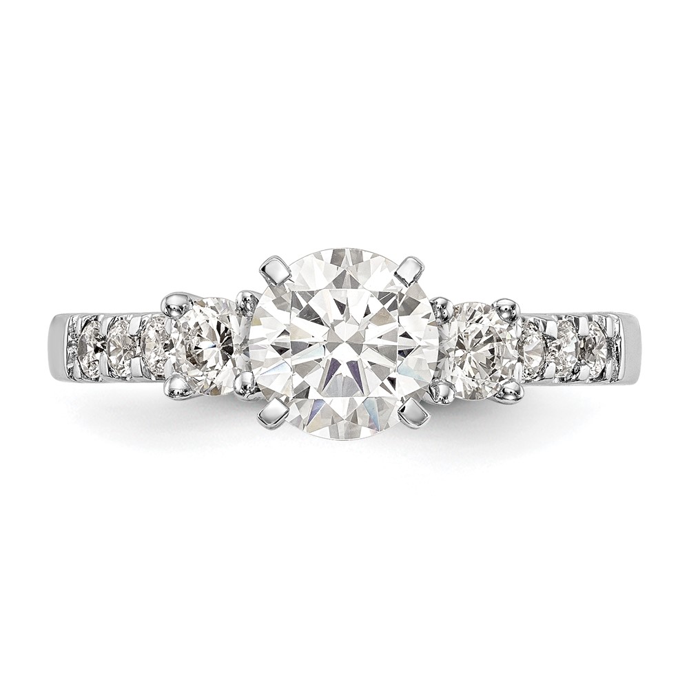 14k White Gold 1/5 carat Lab Grown Diamond VS/SI+ G+ Semi Mount Peg Set Engagement Ring (RM3031E-P/048-7WLG)