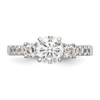 14K White Gold 0.50 Carat Lab Grown Diamond VS SI+ G+ Semi Mount Peg Set Engagement Ring view 4