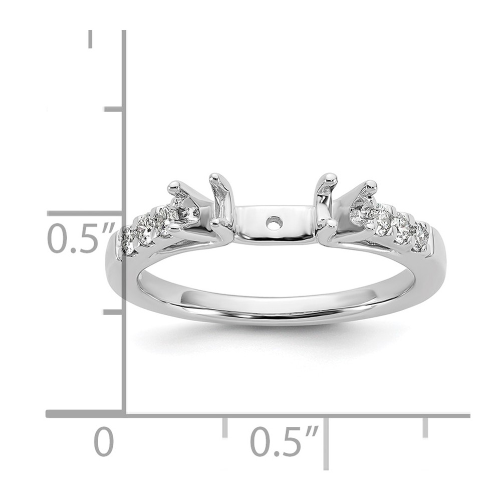14k White Gold 1/5 carat Lab Grown Diamond VS/SI+ G+ Semi Mount Peg Set Engagement Ring (RM3031E-P/048-7WLG)