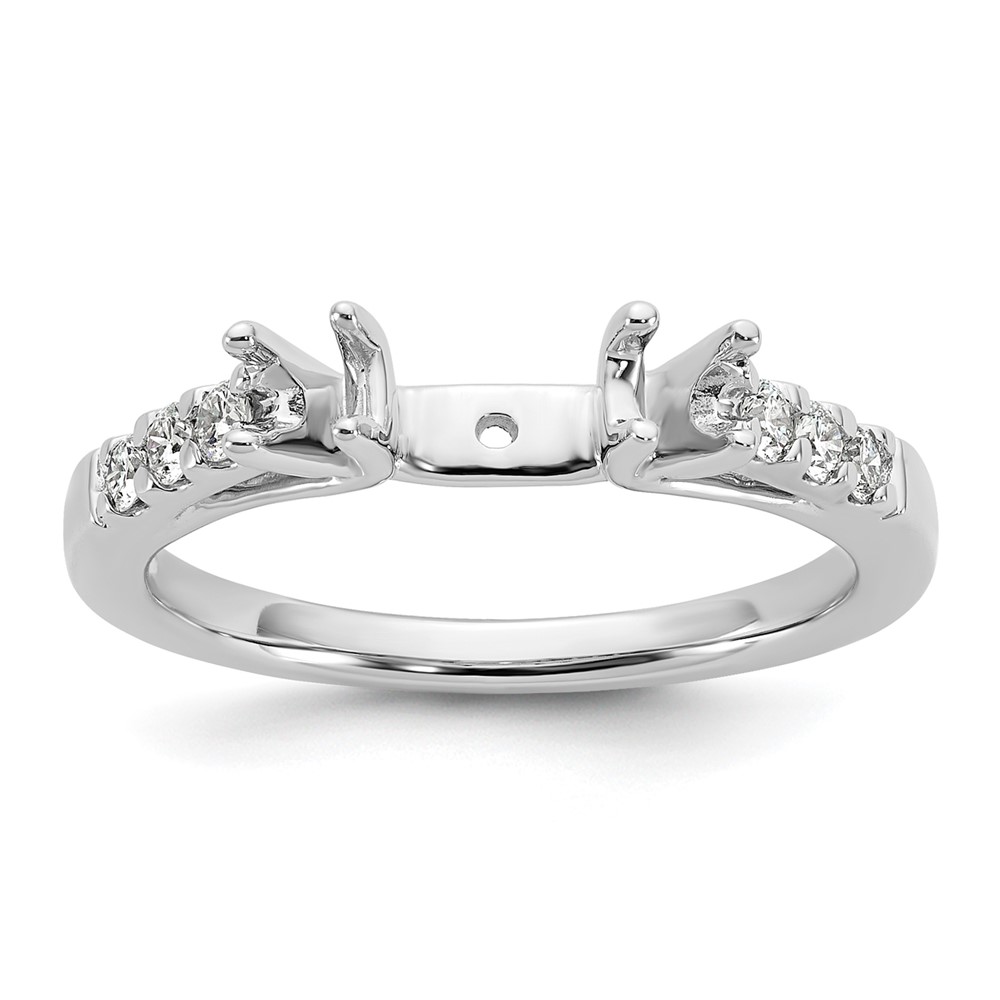 14K White Gold 0.50 Carat Lab Grown Diamond VS SI+ G+ Semi Mount Peg Set Engagement Ring