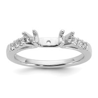 14K White Gold 0.50 Carat Lab Grown Diamond VS SI+ G+ Semi Mount Peg Set Engagement Ring view 1