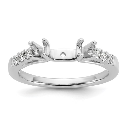 14k White Gold 1/5 carat Lab Grown Diamond VS/SI+ G+ Semi Mount Peg Set Engagement Ring