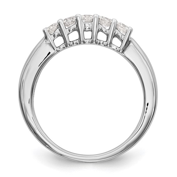 14K White Gold 5-Stone Diamond Wedding Band Mounting