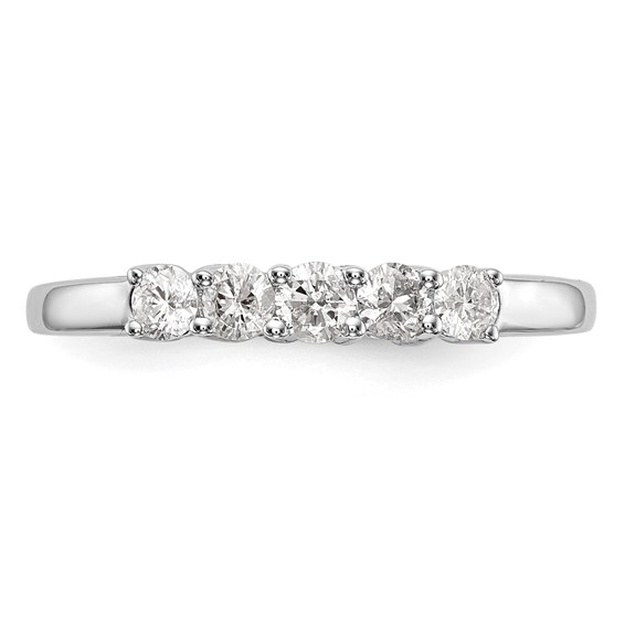 14K White Gold 5-Stone Diamond Wedding Band Mounting