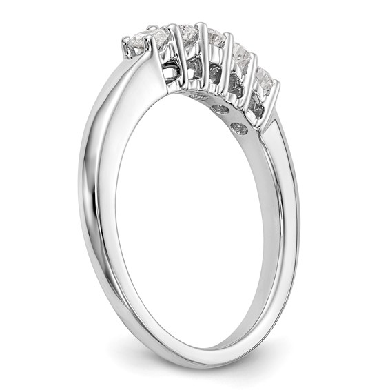 14K White Gold 5-Stone Diamond Wedding Band Mounting