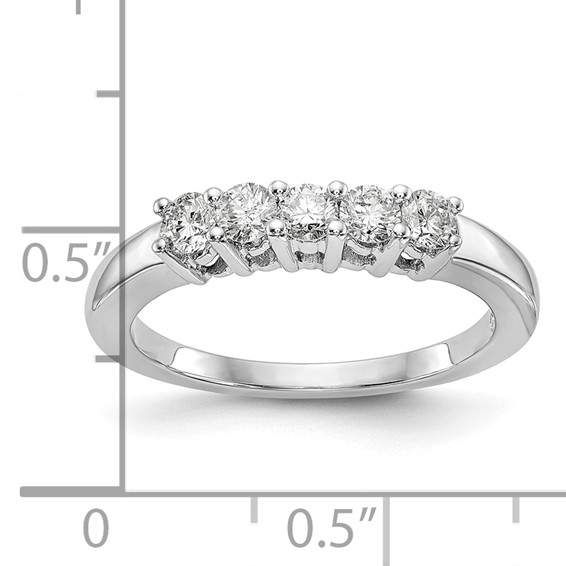 14K White Gold 5-Stone Diamond Wedding Band Mounting