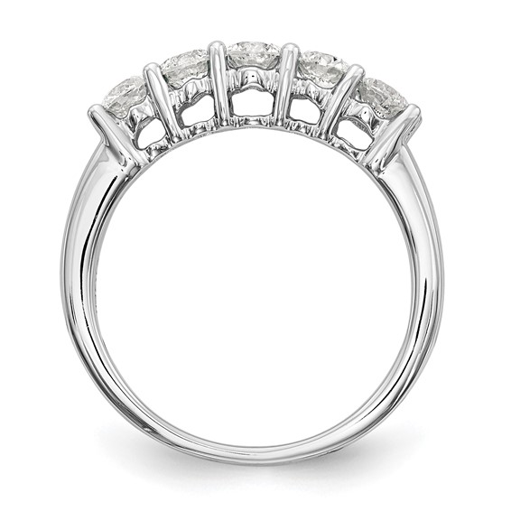 14K White Gold 5-Stone Diamond Wedding Band Mounting
