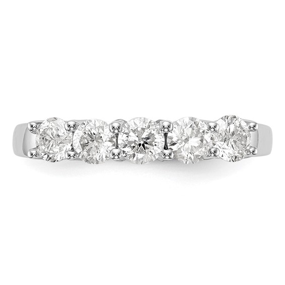 14K White Gold 5-Stone Diamond Wedding Band Mounting