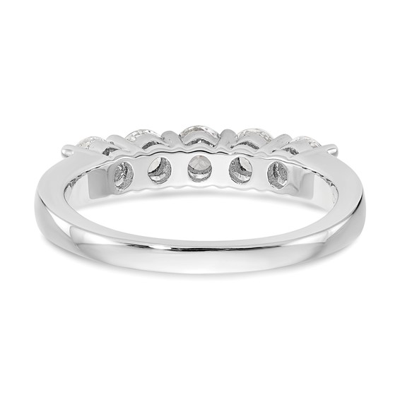 14K White Gold 5-Stone Diamond Wedding Band Mounting