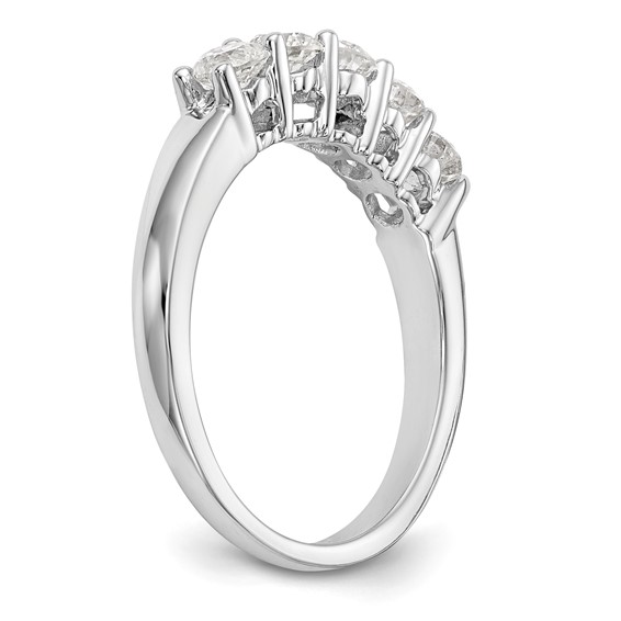 14K White Gold 5-Stone Diamond Wedding Band Mounting