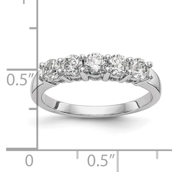 14K White Gold 5-Stone Diamond Wedding Band Mounting