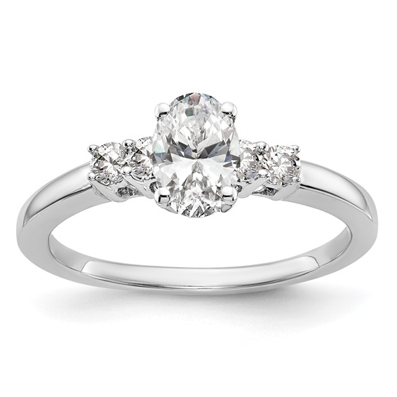 5 Stone Peg Set Semi-Mount Engagement Rings