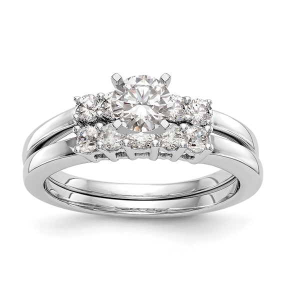 5 Stone Peg Set Semi-Mount Engagement Rings