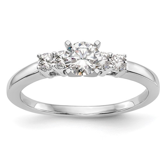 5 Stone Peg Set Semi-Mount Engagement Rings