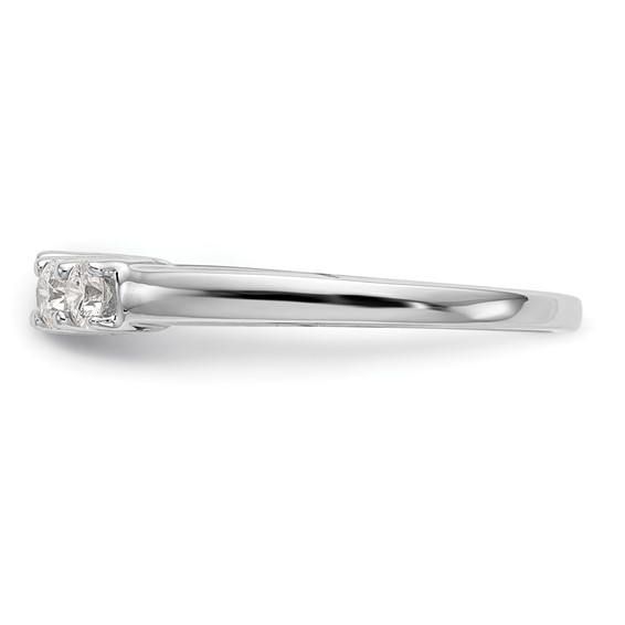 14K White Gold 5-Stone Peg Set Center (Holds (2-2.8mm/2-2.7mm) Round Sides) Engagement Ring Mounting