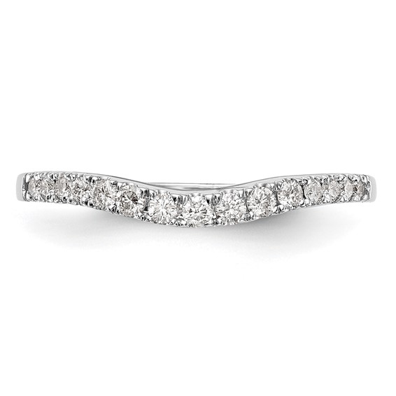14K White Gold Contoured Wedding Band Mounting
