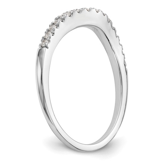 14K White Gold Contoured Wedding Band Mounting