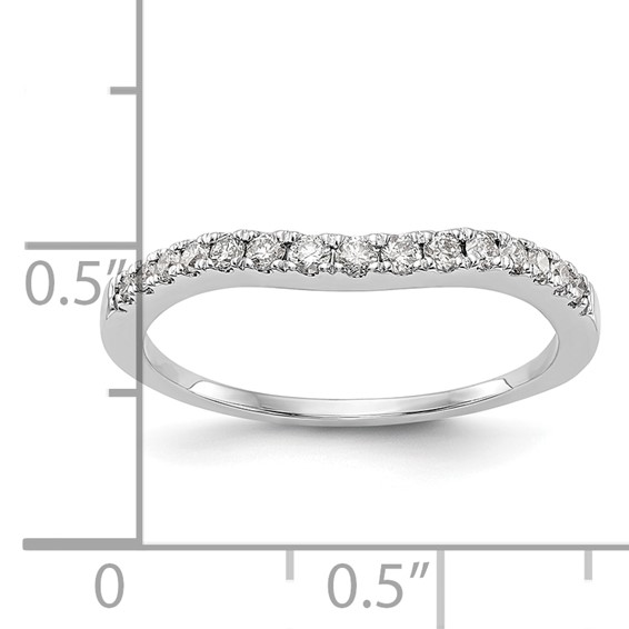 14K White Gold Contoured Wedding Band Mounting