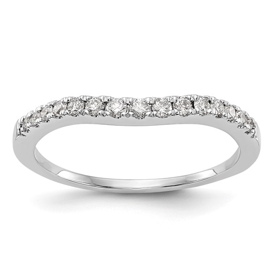 14K White Gold Contoured Wedding Band Mounting