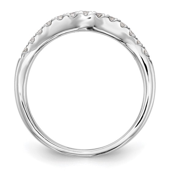 14K White Gold Contoured Wedding Band Mounting