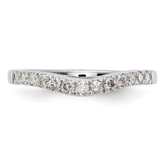 14K White Gold Contoured Wedding Band Mounting