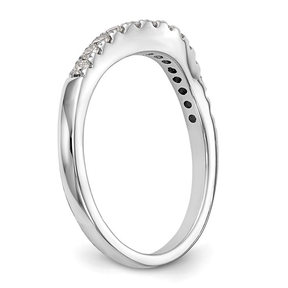 14K White Gold Contoured Wedding Band Mounting