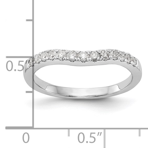 14K White Gold Contoured Wedding Band Mounting