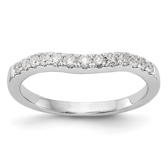 14K White Gold Contoured Wedding Band Mounting