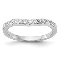 14K White Gold 0.33 Carat Lab Grown Diamond VS SI+ G+ Complete Wedding Band view 1