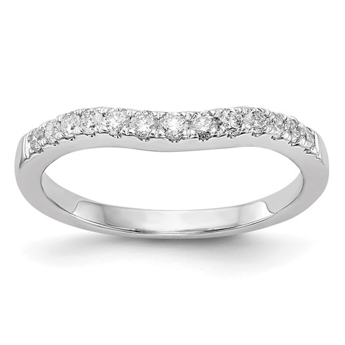 14K White Gold 0.33 Carat Lab Grown Diamond VS SI+ G+ Complete Wedding Band