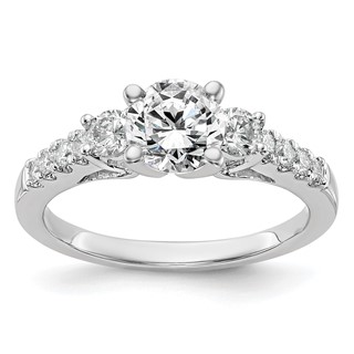 3 Stone Peg Set Semi-Mount Engagement Rings