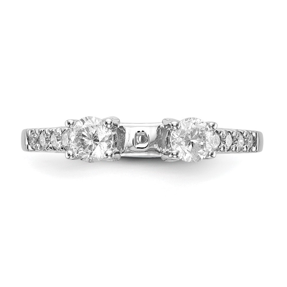 14k White Gold 1/6 carat Lab Grown Diamond VS/SI+ G+ Semi Mount Peg Set Engagement Ring (RM3040E-P/062-7WLG)