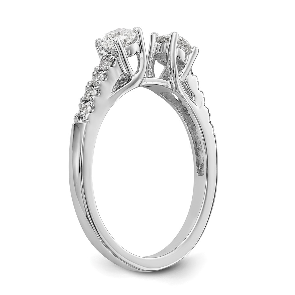 14k White Gold 1/6 carat Lab Grown Diamond VS/SI+ G+ Semi Mount Peg Set Engagement Ring (RM3040E-P/062-7WLG)