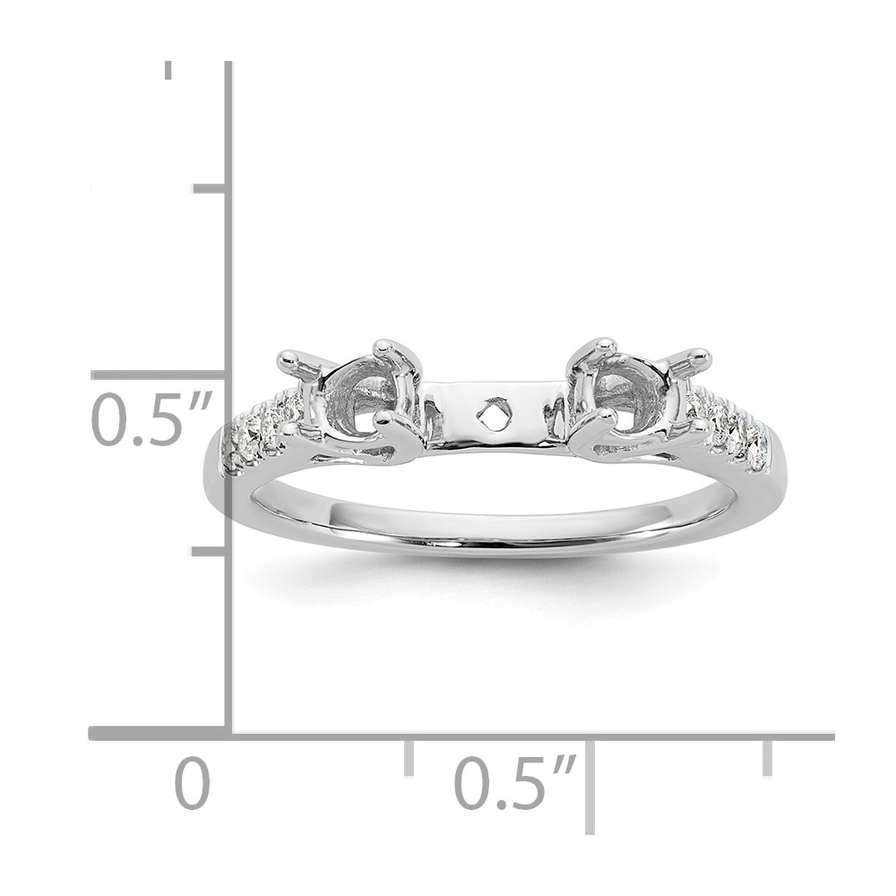 14k White Gold 1/6 carat Lab Grown Diamond VS/SI+ G+ Semi Mount Peg Set Engagement Ring (RM3040E-P/062-7WLG)