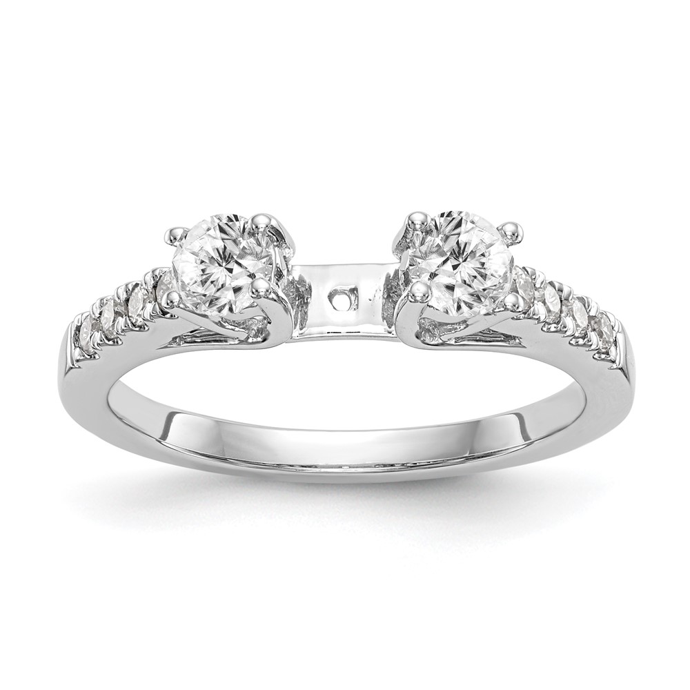 14k White Gold 1/6 carat Lab Grown Diamond VS/SI+ G+ Semi Mount Peg Set Engagement Ring (RM3040E-P/062-7WLG)