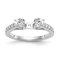 14K White Gold 0.62 Carat Lab Grown Diamond VS SI+ G+ Semi Mount Peg Set Engagement Ring view 3