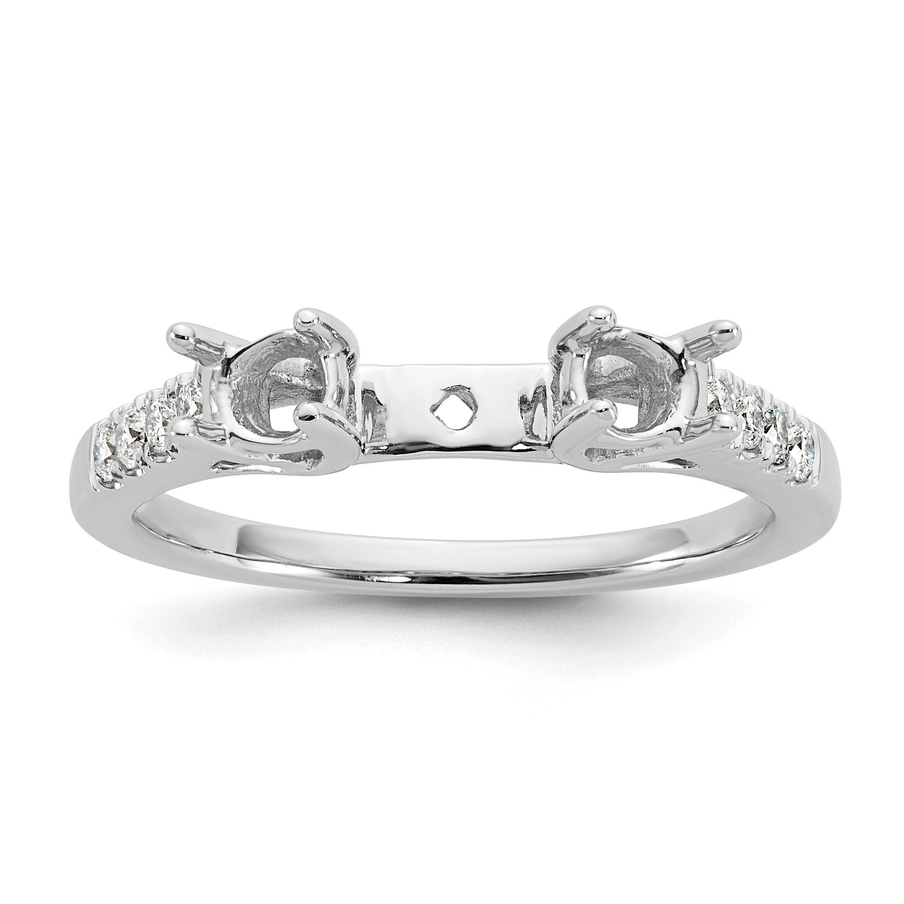14k White Gold 1/6 carat Lab Grown Diamond VS/SI+ G+ Semi Mount Peg Set Engagement Ring (RM3040E-P/062-7WLG)