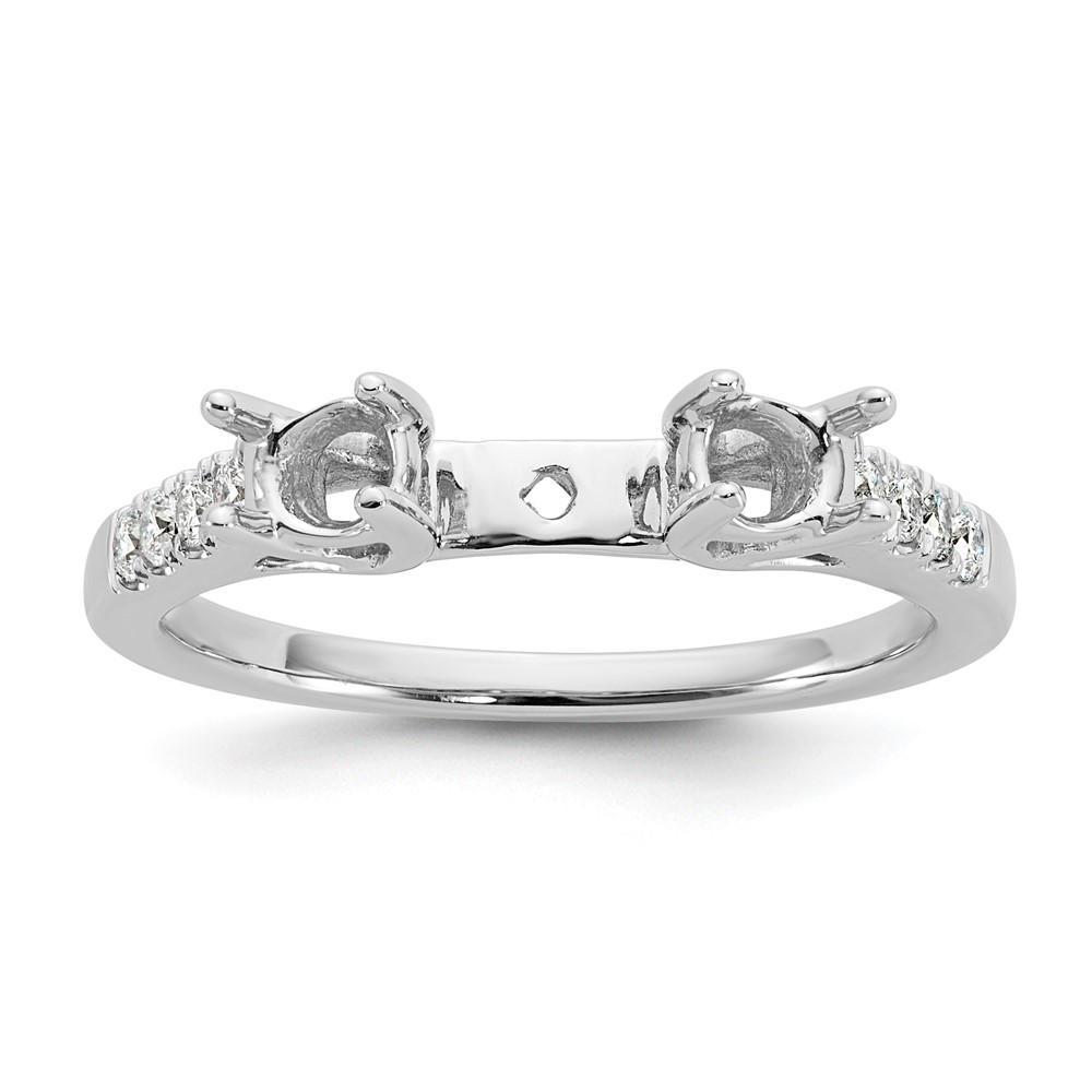 14k White Gold 1/6 carat Lab Grown Diamond VS/SI+ G+ Semi Mount Peg Set Engagement Ring (RM3040E-P/062-7WLG)