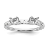 14K White Gold 0.62 Carat Lab Grown Diamond VS SI+ G+ Semi Mount Peg Set Engagement Ring view 1