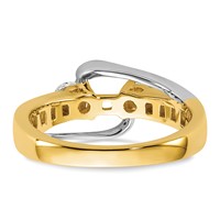 14K Two-tone 0.62 Carat Lab Grown Diamond VS SI+ G+ Semi Mount Peg Set Engagement Ring view 5