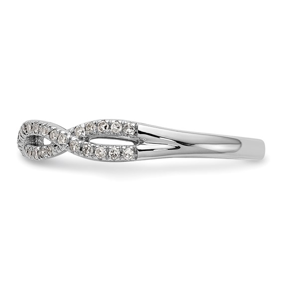 14K White Gold 1/4 carat Twist Wedding Band Mounting