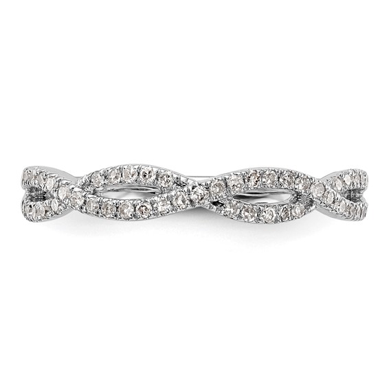 14K White Gold 1/4 carat Twist Wedding Band Mounting