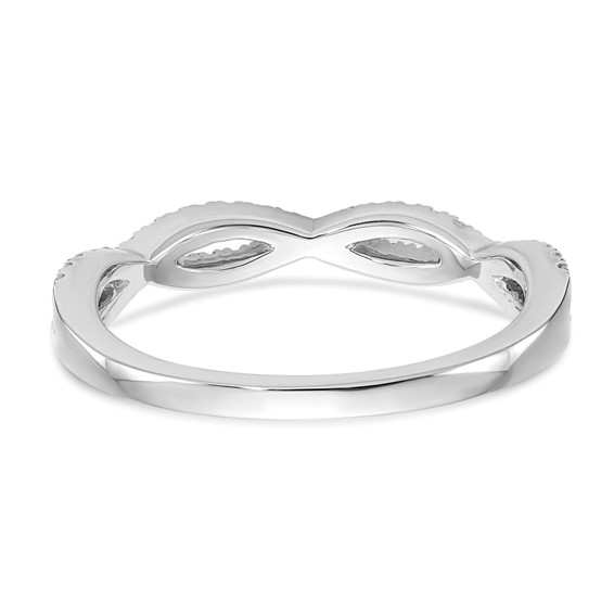 14K White Gold 1/4 carat Twist Wedding Band Mounting
