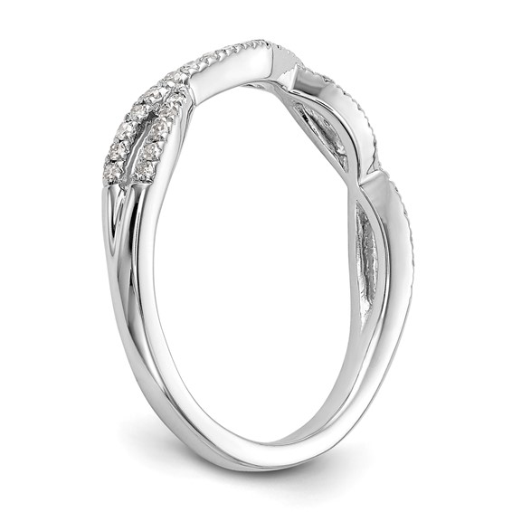14K White Gold 1/4 carat Twist Wedding Band Mounting