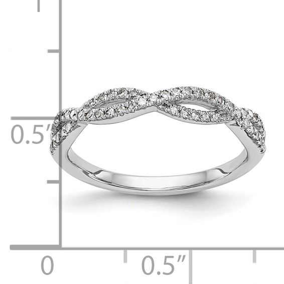 14K White Gold 1/4 carat Twist Wedding Band Mounting