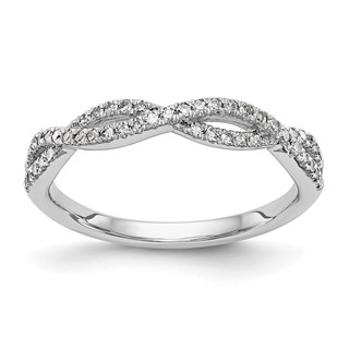 14K White Gold 1/4 carat Twist Wedding Band Mounting