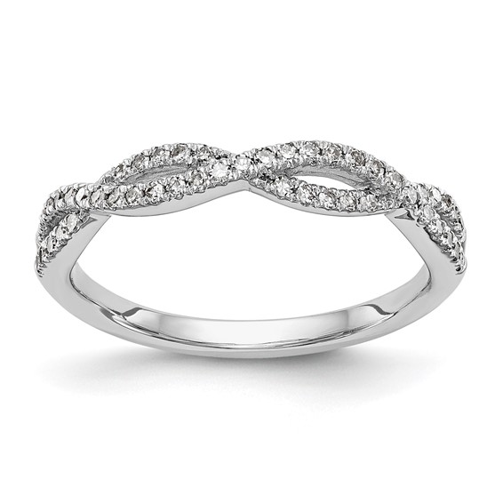 14K White Gold 1/4 carat Twist Wedding Band Mounting