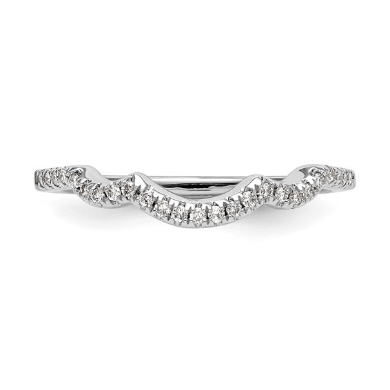 14K White Gold Contoured Wedding Band Mounting