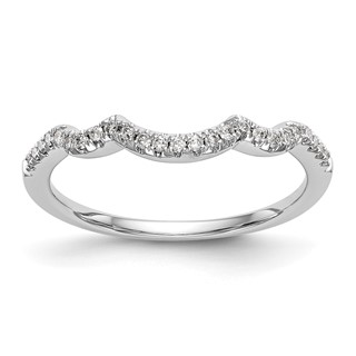 14K White Gold Contoured Wedding Band Mounting